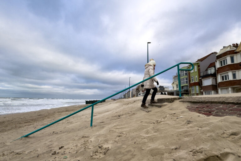 France, Bray Dunes, 2026-01-03. In the context of climate change the retreat of the coast and the dunes is visible. In s