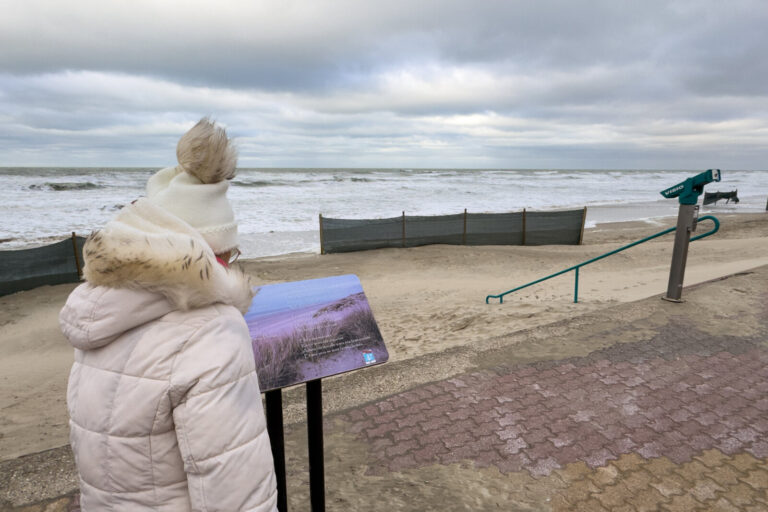 France, Bray Dunes, 2026-01-03. In the context of climate change the retreat of the coast and the dunes is visible. In s