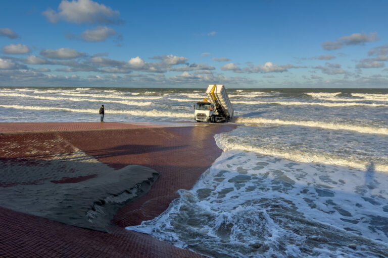 France, Bray Dunes, 2026-01-02. In the context of climate change the retreat of the coast and the dunes is visible. In s