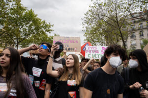 France, Paris, 2026-10-13. High school students, university students and unions march in Paris during the fifth national