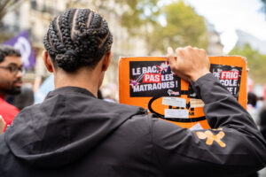 France, Paris, 2026-10-13. High school students, university students and unions march in Paris during the fifth national