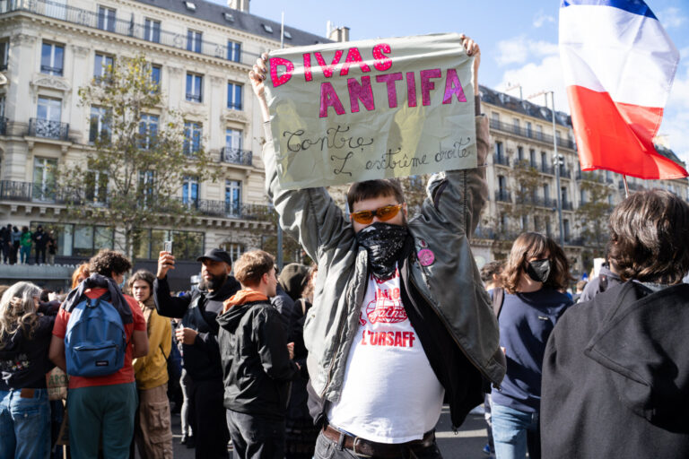 France, Paris, 2026-10-17. National day of mobilization against rising fuel prices and the cost of living, Place de la R