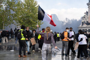 France, Paris, 2026-10-17. National day of mobilization against rising fuel prices and the cost of living, Place de la R