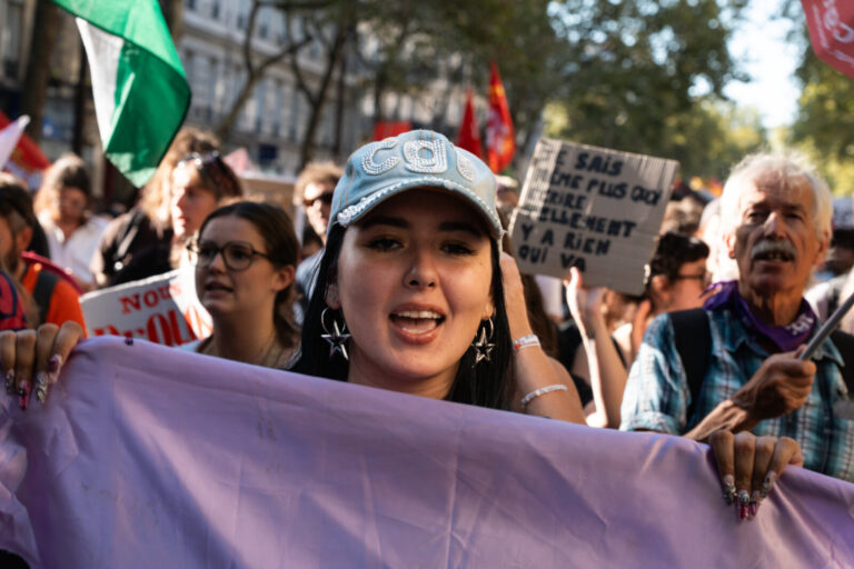 France, Paris, 2025-09-18. France, Paris, September 18, 2025. Mobilization against the budget measures of Francois Bayro