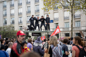 France, Paris, 2026-10-13. High school students, university students and unions march in Paris during the fifth national
