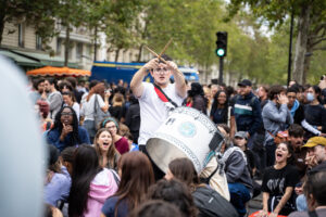 France, Paris, 2026-10-13. High school students, university students and unions march in Paris during the fifth national