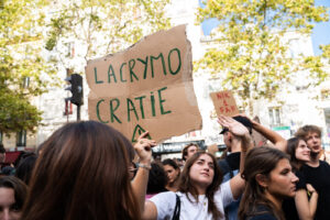 France, Paris, 2026-10-06. High school students, university students and unions march in Paris during the third national