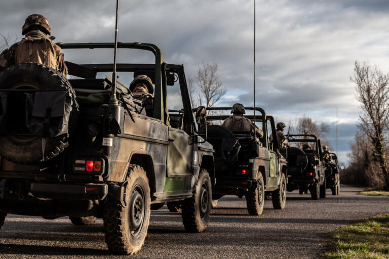 France, Valence, 2024-02-24. The operational reserve of the french army is trained for combat. Photograph by Milena BERN