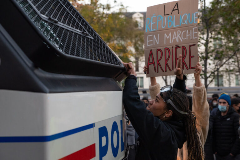 France, Paris, 2020-01-15. A l'appel de plusieurs organismes dont la Ligue des droits de l'Homme, une manifestation a li