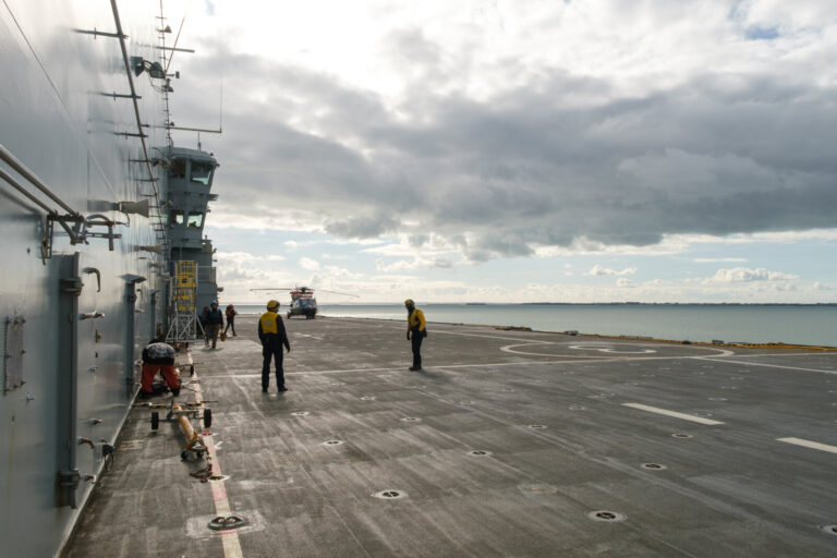 France, Morbihan, 2026-02-14. Onboard the french Helicopter Carrier "Mistral", during the ORION 2026 military drill. - P