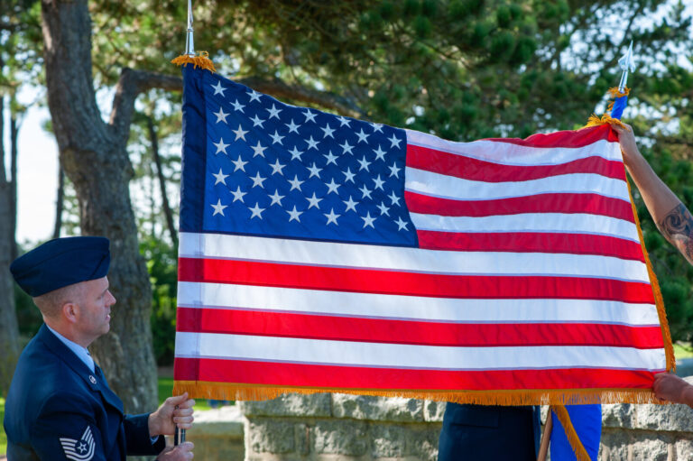 France/Normandie, Colleville-sur-Mer, 2015-04-22. France, Colleville-sur-mer, sur les hauteurs surplombant Omaha Beach, 