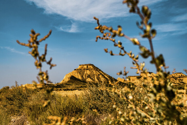 Espagne, 2023-09-05. Spain, Navarra, 2023. Typical rock formations in the Bardenas Desert. Photograph by PIERRE OLLIER /