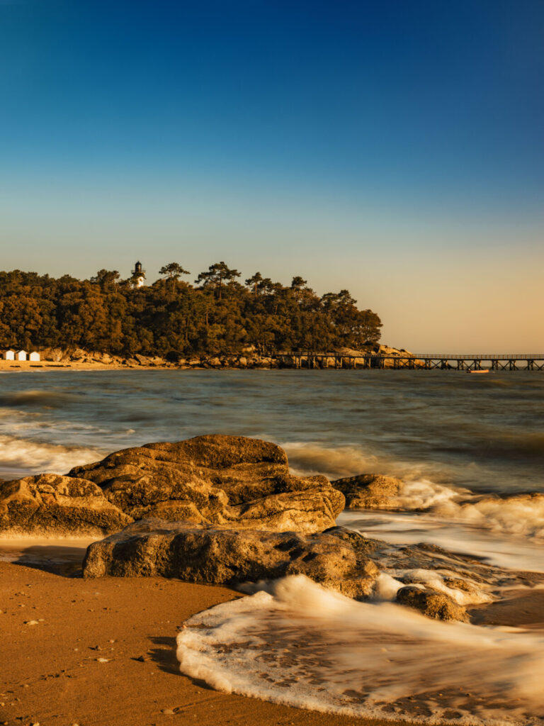 France, Noirmoutier en l ile, 2021-04-16. The sun rises on Ladies Beach on the island of Noirmoutier. Photograph by Pier