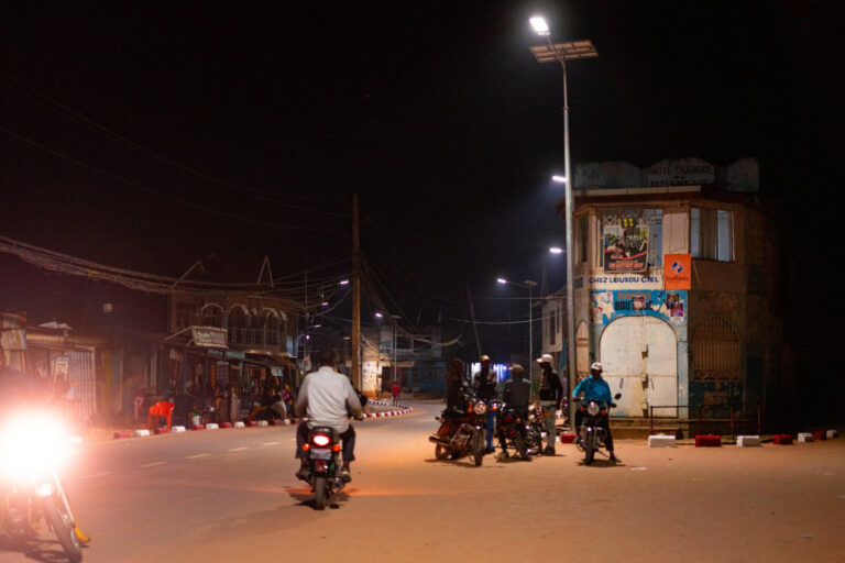 Democratic Republic of Congo, Mbujimayi, 2024-10-31. A nighttime street scene in the city that once powered the nation's