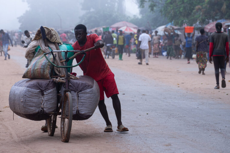 Democratic Republic of Congo, Mbujimayi, 2024-11-01. Morning market of local farmers selling fresh produce in a former d