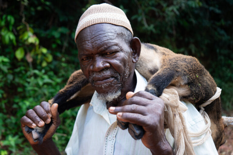 Democratic Republic of Congo, Tshikapa Territory, 2025-03-21. Mutaleno Ousmane, a Muslim farmer and goat herder from Sha