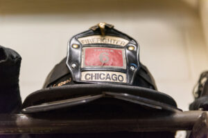 Etats Unis d'Amerique, Chicago, 2018-10-09. 09/10/2018 Chicago, Illinois, USA : Les casques et protections contre le feu