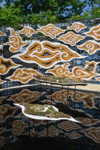 France, Chaumont-sur-Loire, 2022-05-13. Jardin The Linvin Batik de Lim In Chong, paysagiste de laMalaisie. 30 ans du fe